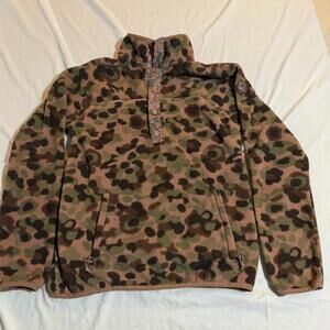 Burton Women's Quarter Button Camouflage Fleece Pullover Sweater Size XS
